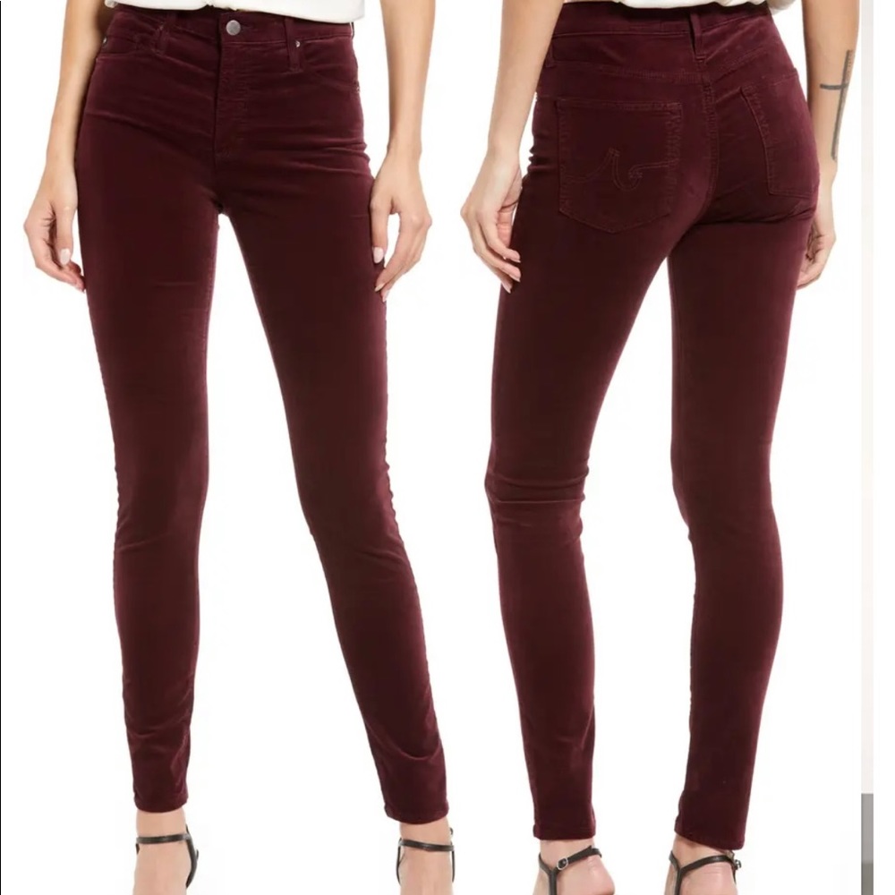 AG High Waisted Velvet Jeans